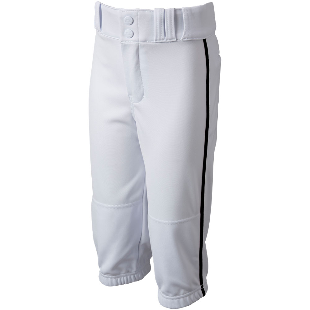 CHAMPRO Boys' Triple Crown 2.0 Piped Baseball Knickers, Medium, White/Black