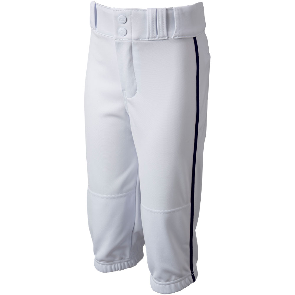 CHAMPRO Boys' Triple Crown 2.0 Piped Baseball Knickers, Medium, White/Navy