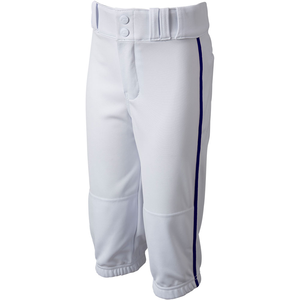 CHAMPRO Boys' Triple Crown 2.0 Piped Baseball Knickers, Medium, White/Royal