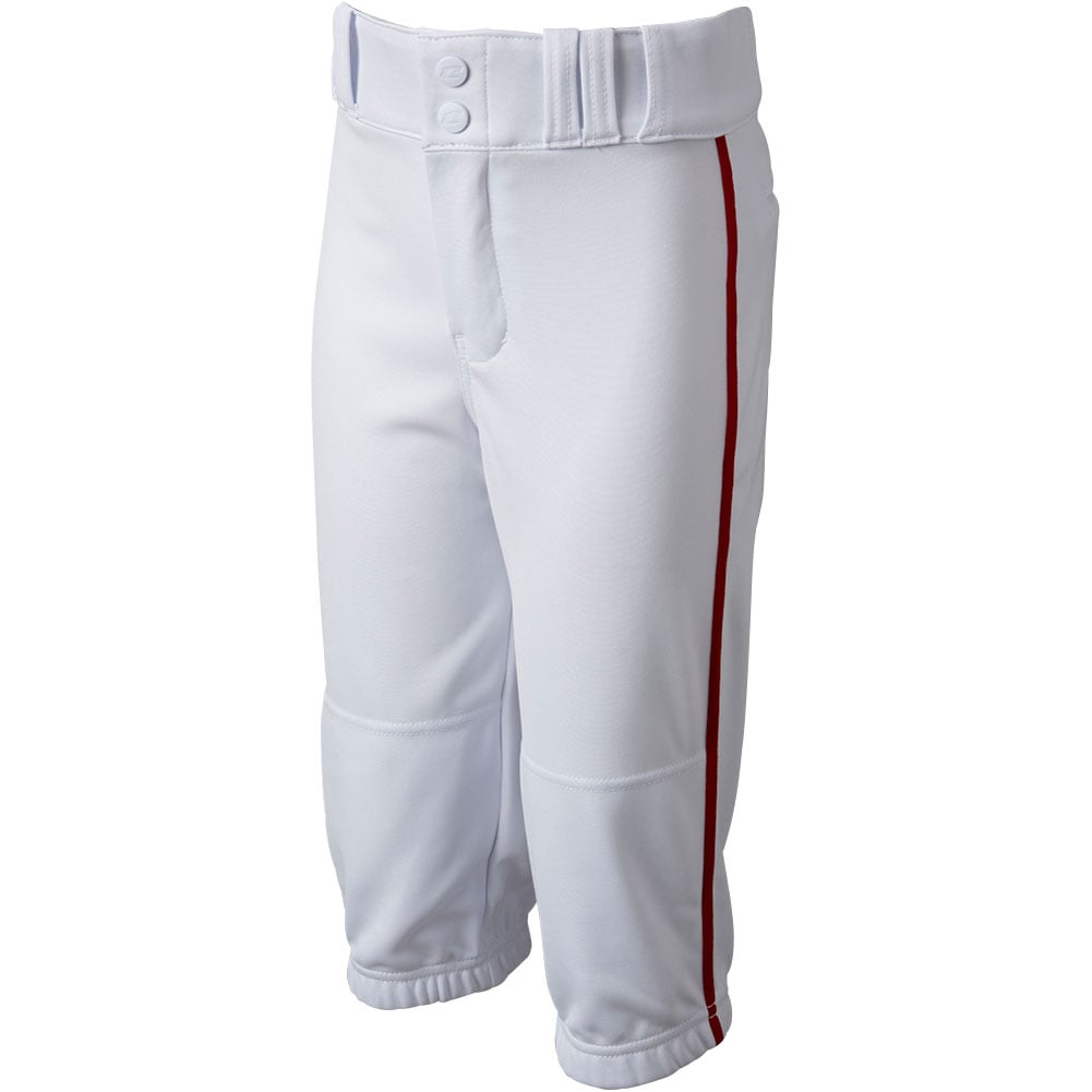CHAMPRO Boys' Triple Crown 2.0 Piped Baseball Knickers, Medium, White/Scarlet