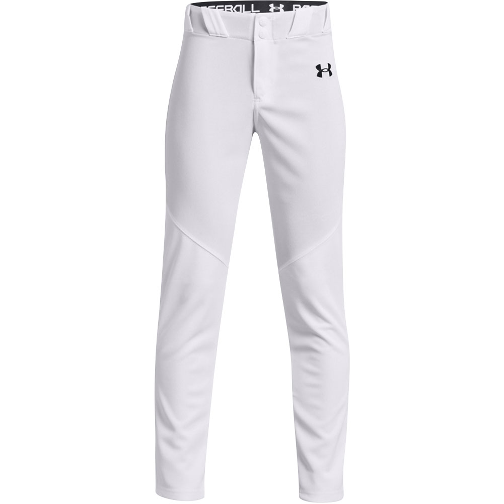 Under Armour Boy's Utility Open Bottom Baseball Pants, Boys', Medium, White/Black