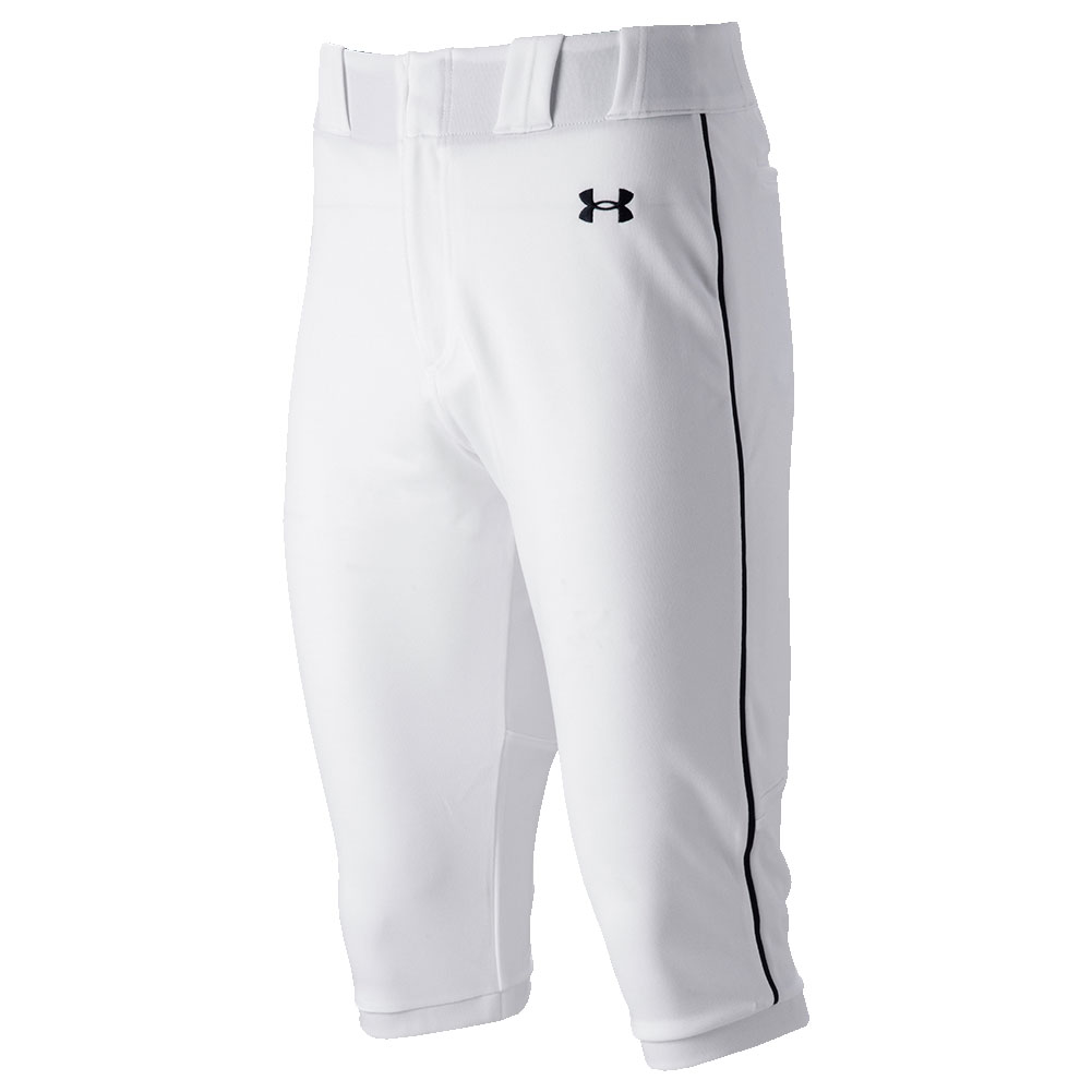 Under Armour Men's Gameday Vanish Piped Knicker Baseball Pants, Large, White/Black