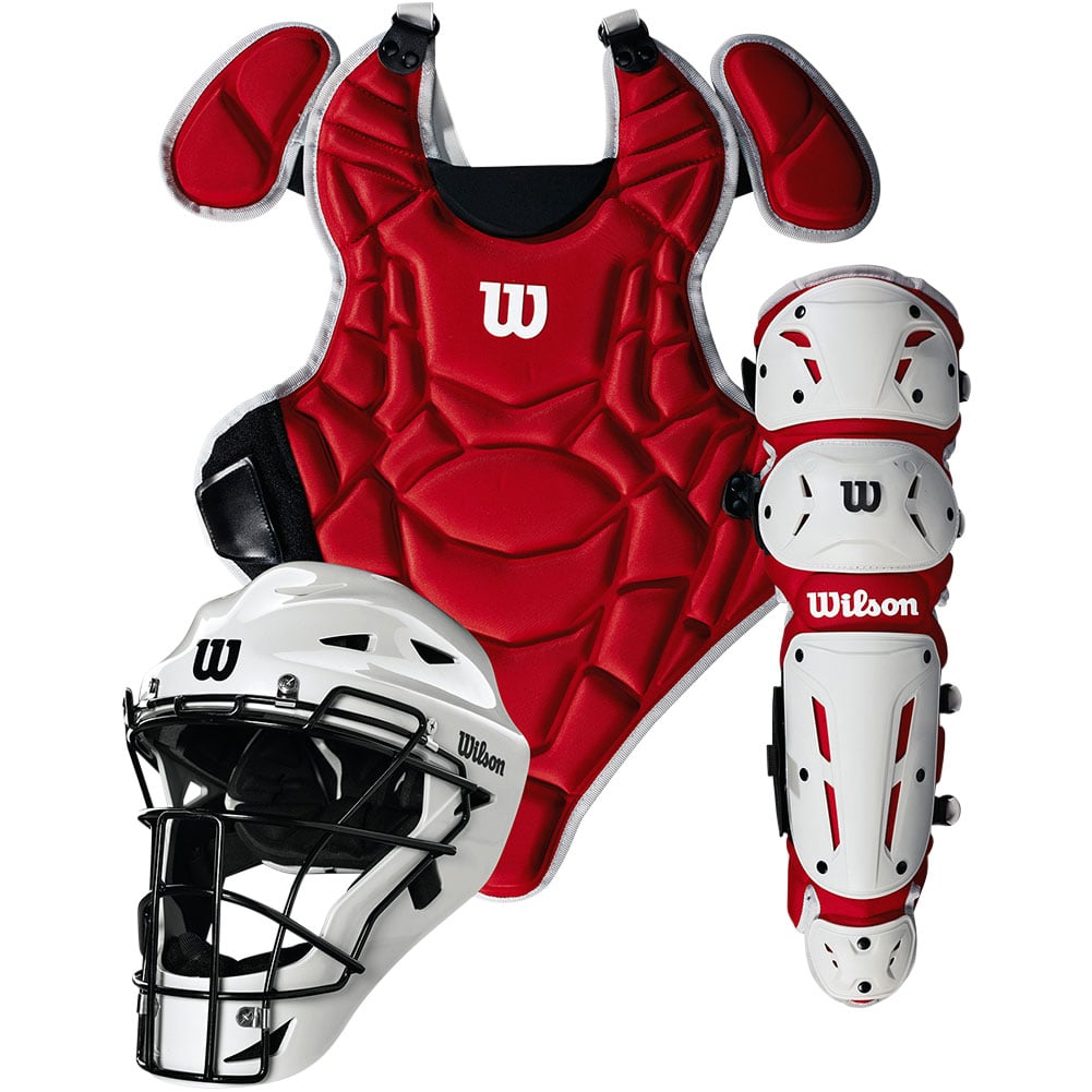 Wilson EZ Gear 2.0 Catcher's Gear Kit in Scarlet - Size Large/XL