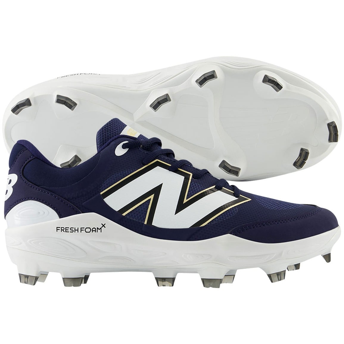 New Balance Fresh Foam X 3000 V7 Molded Baseball Cleats, Size 15, Navy/White