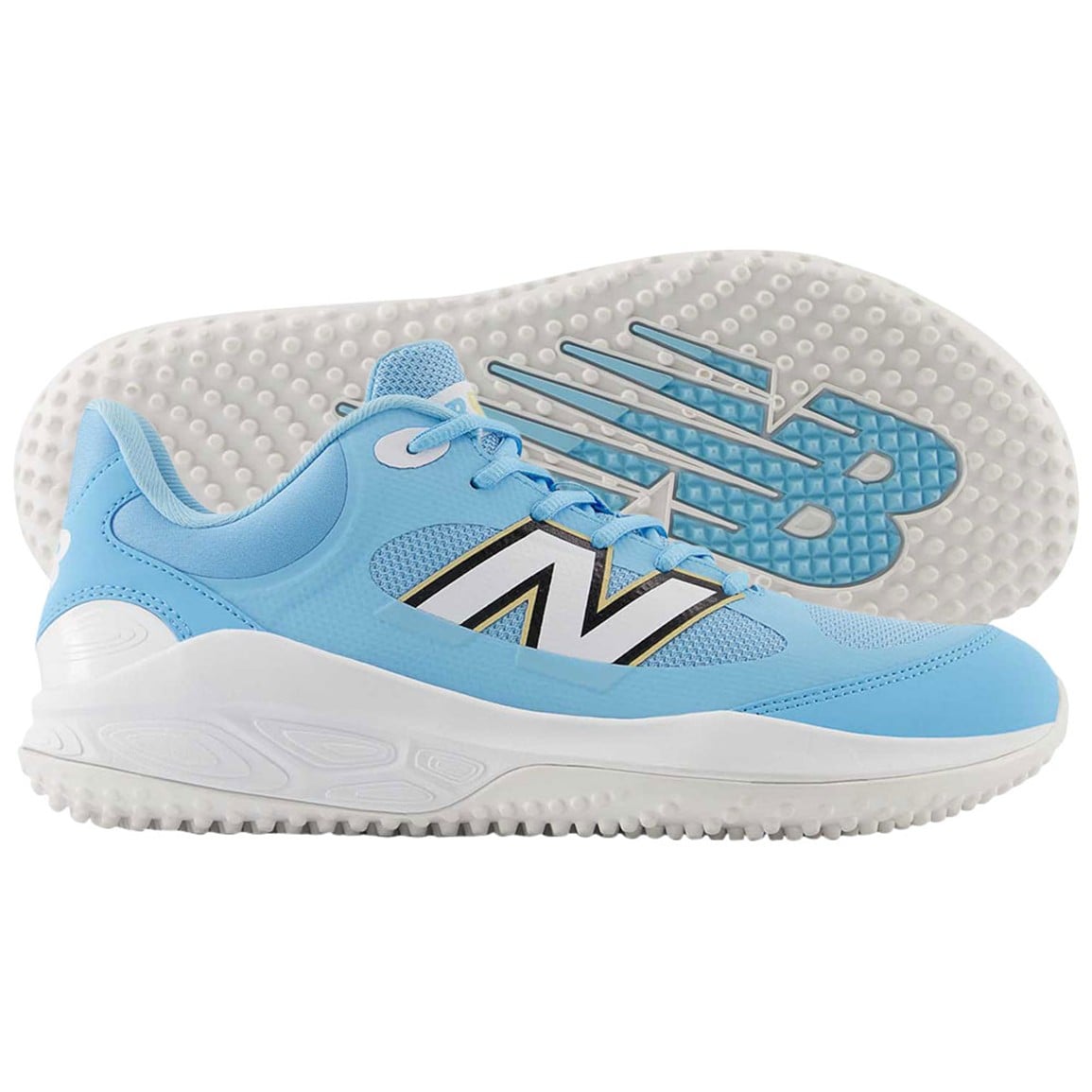 New Balance Fresh Foam 3000 V7 Turf Baseball Shoes, Size 13, Carolina Blue/White
