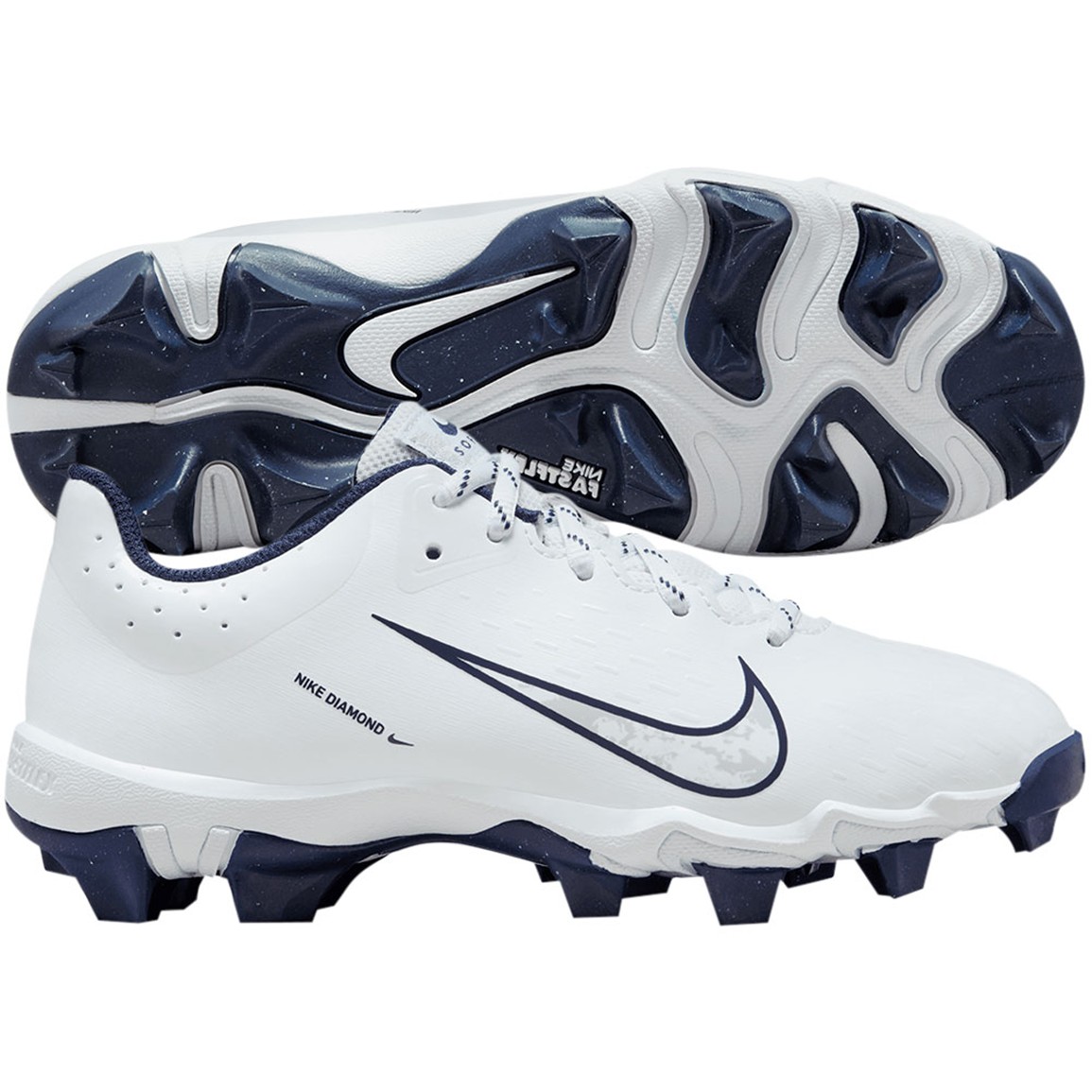 Nike Kids' Hyperdiamond 4 Keystone Softball Cleats, Size 2, Navy/White