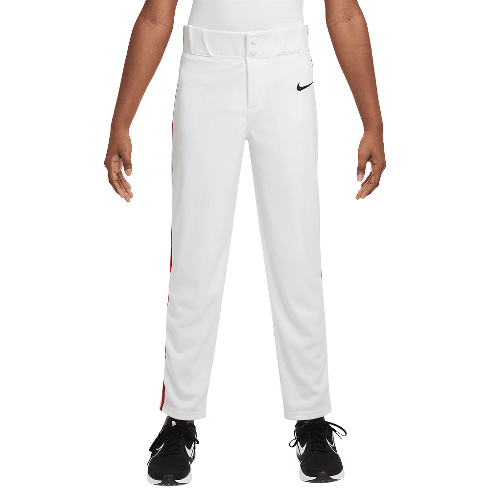 Nike Boys' Vapor Select 2 Piped Baseball Pants, Large, White/University Red
