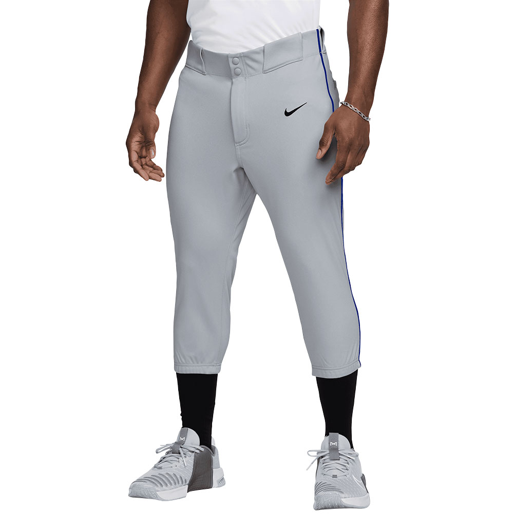 Nike Men's Vapor Select 2 Piped High Baseball Pants, XL, Wolf Grey/Game Royal
