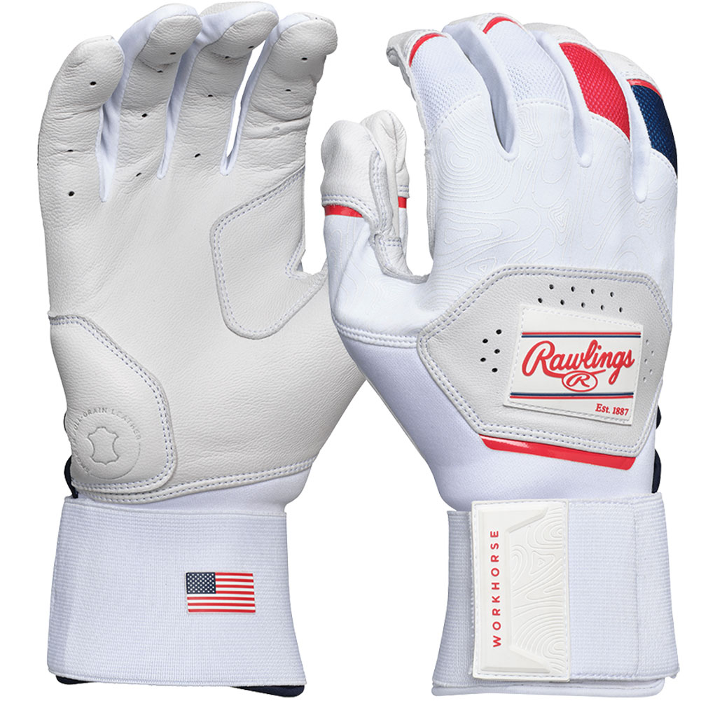 Rawlings Workhorse Baseball Batting Gloves with Compression Strap