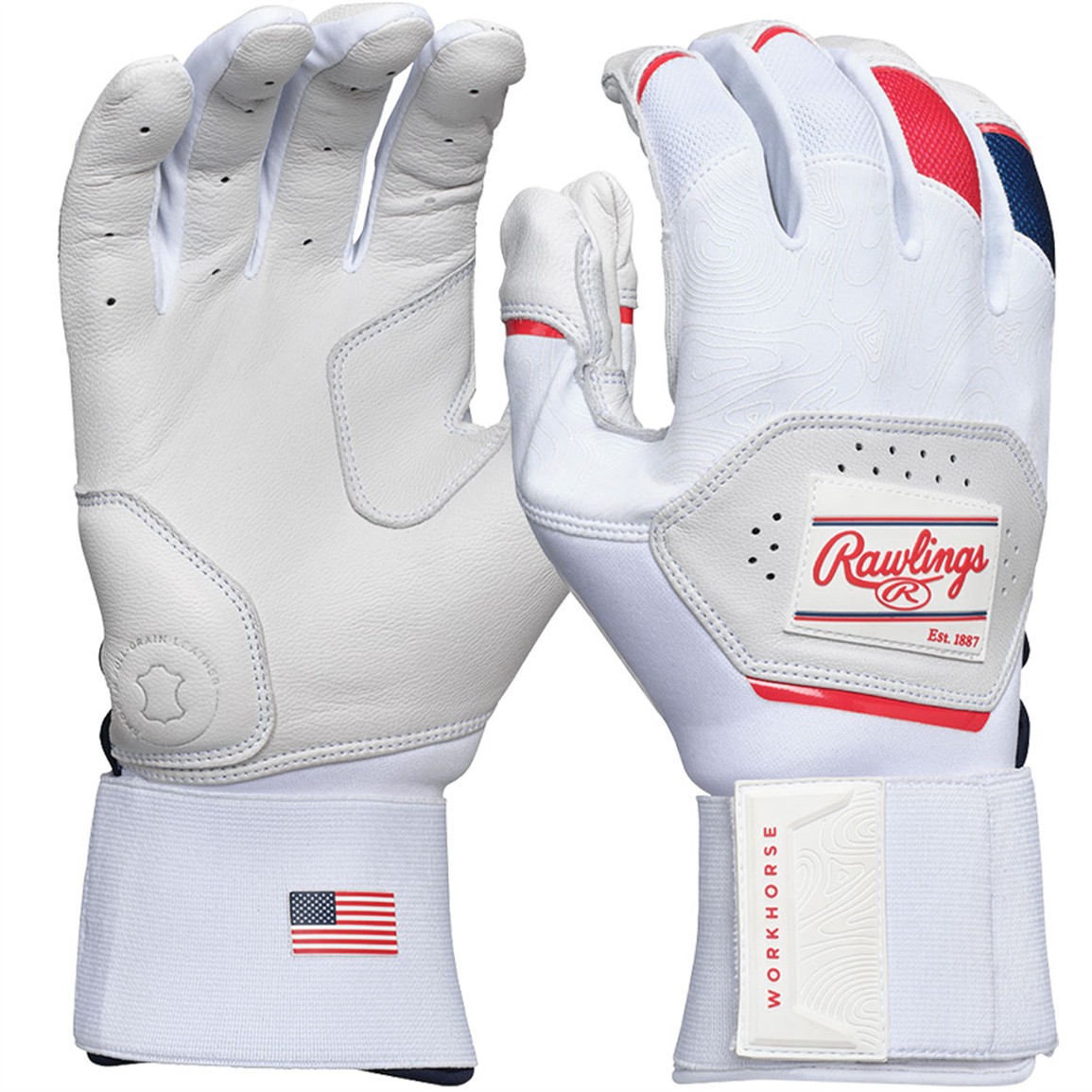 Rawlings Youth Workhorse Compression Strap Batting Gloves