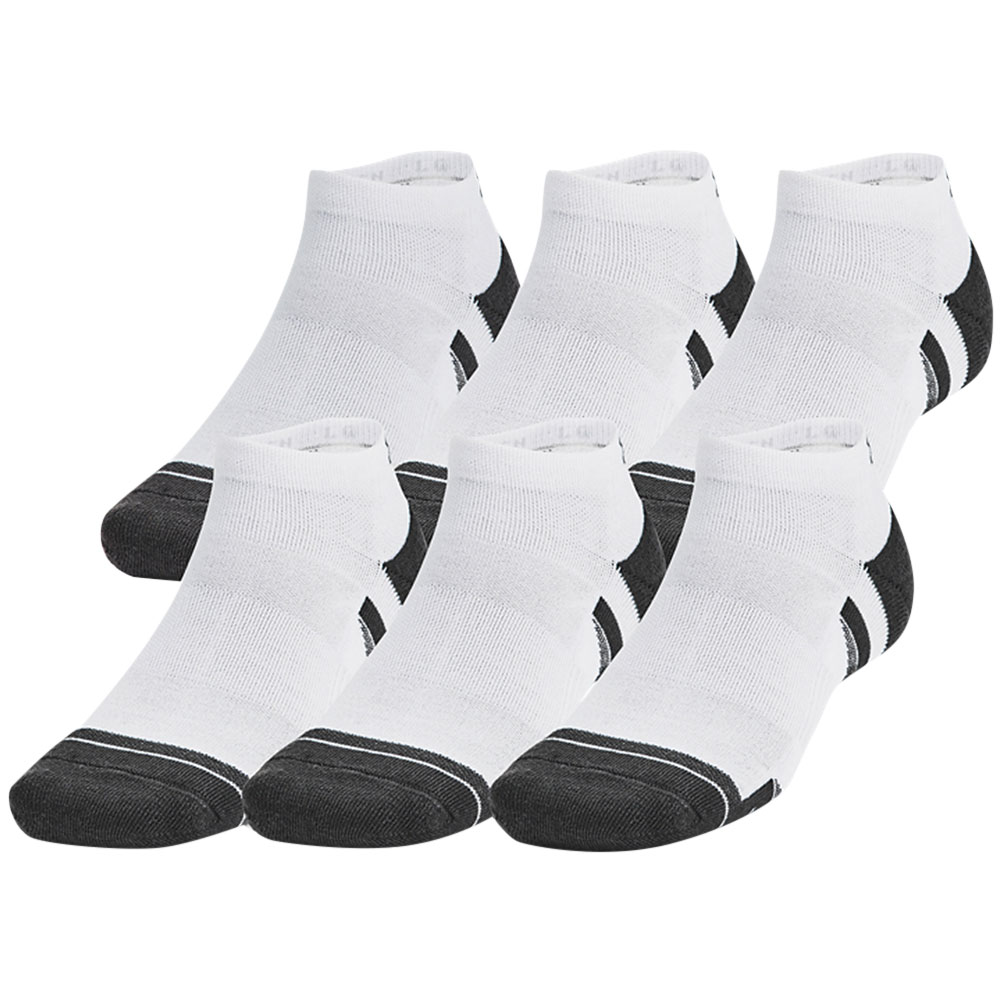Under Armour Unisex UA Performance Tech Low Cut Socks 6-Pack, Men's, Large, White/Jet Gray
