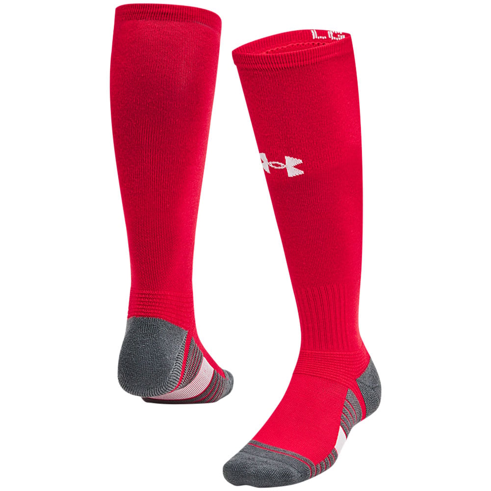 Under Armour Team OTC Sock, Men's, Medium, Red/Grey/White