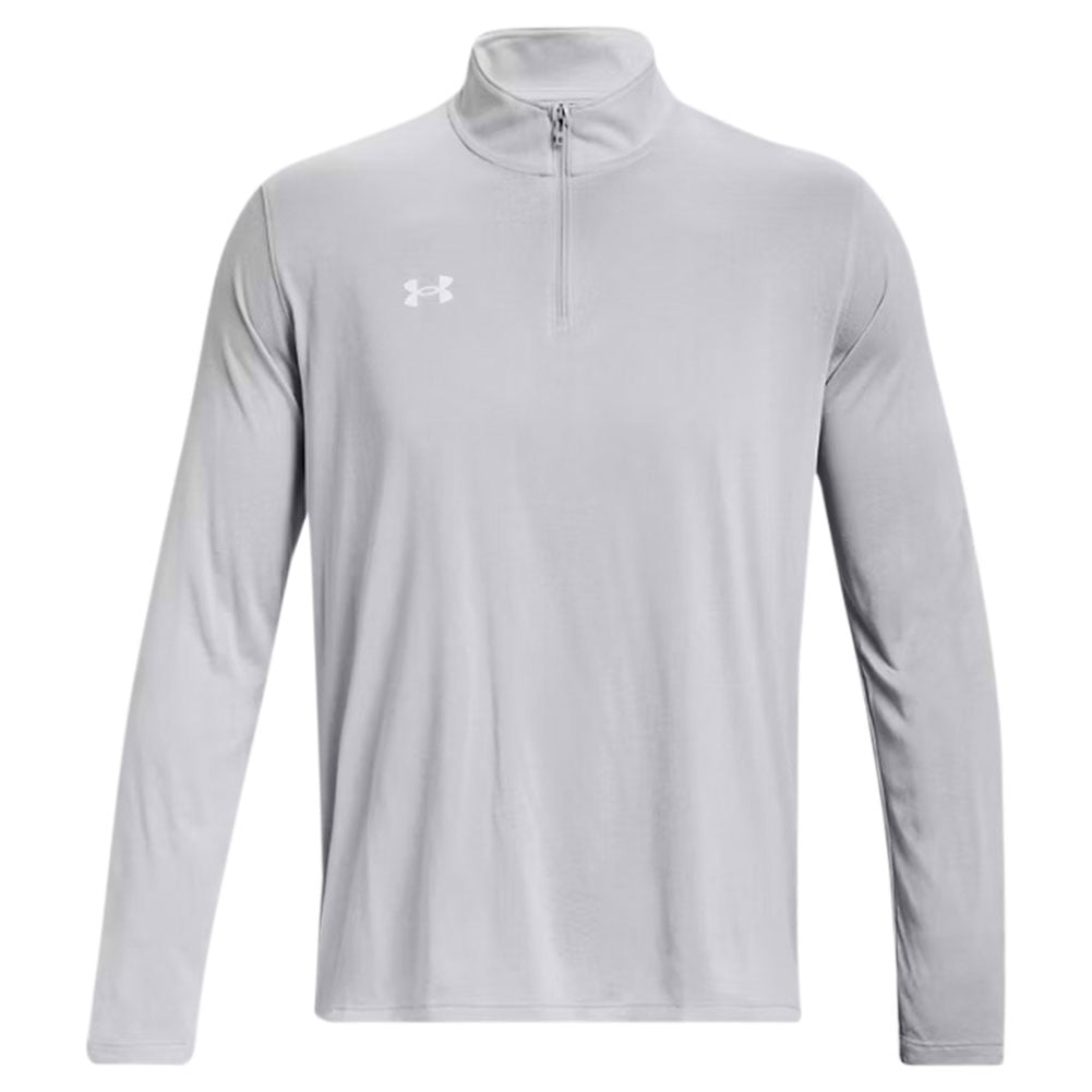 Under Armour Team Tech Quarter-Zip Long-Sleeve Shirt - Mod Gray Light Heather/White