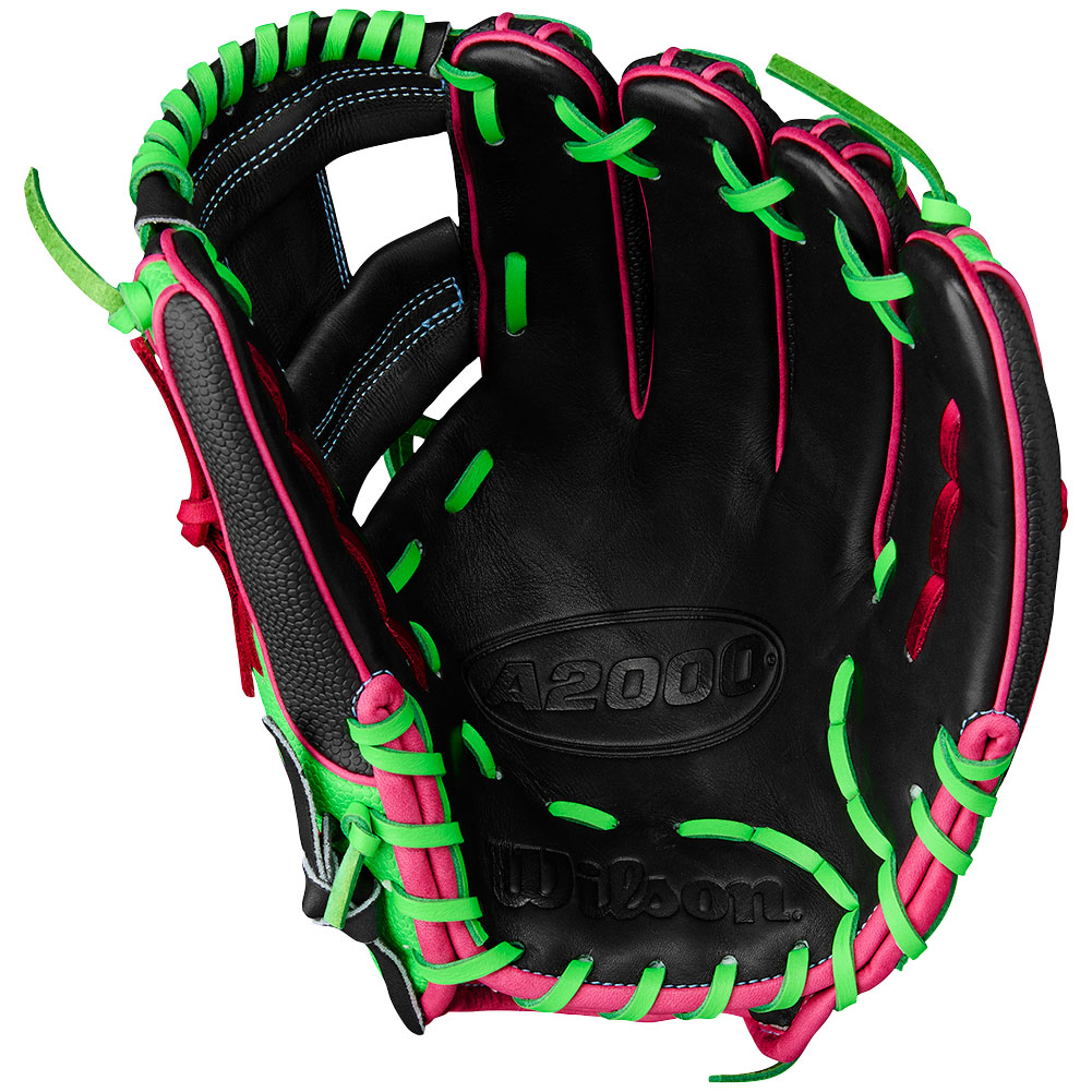 Wilson A2000 SuperSkin 1786 — Back view showing Party Animals logo