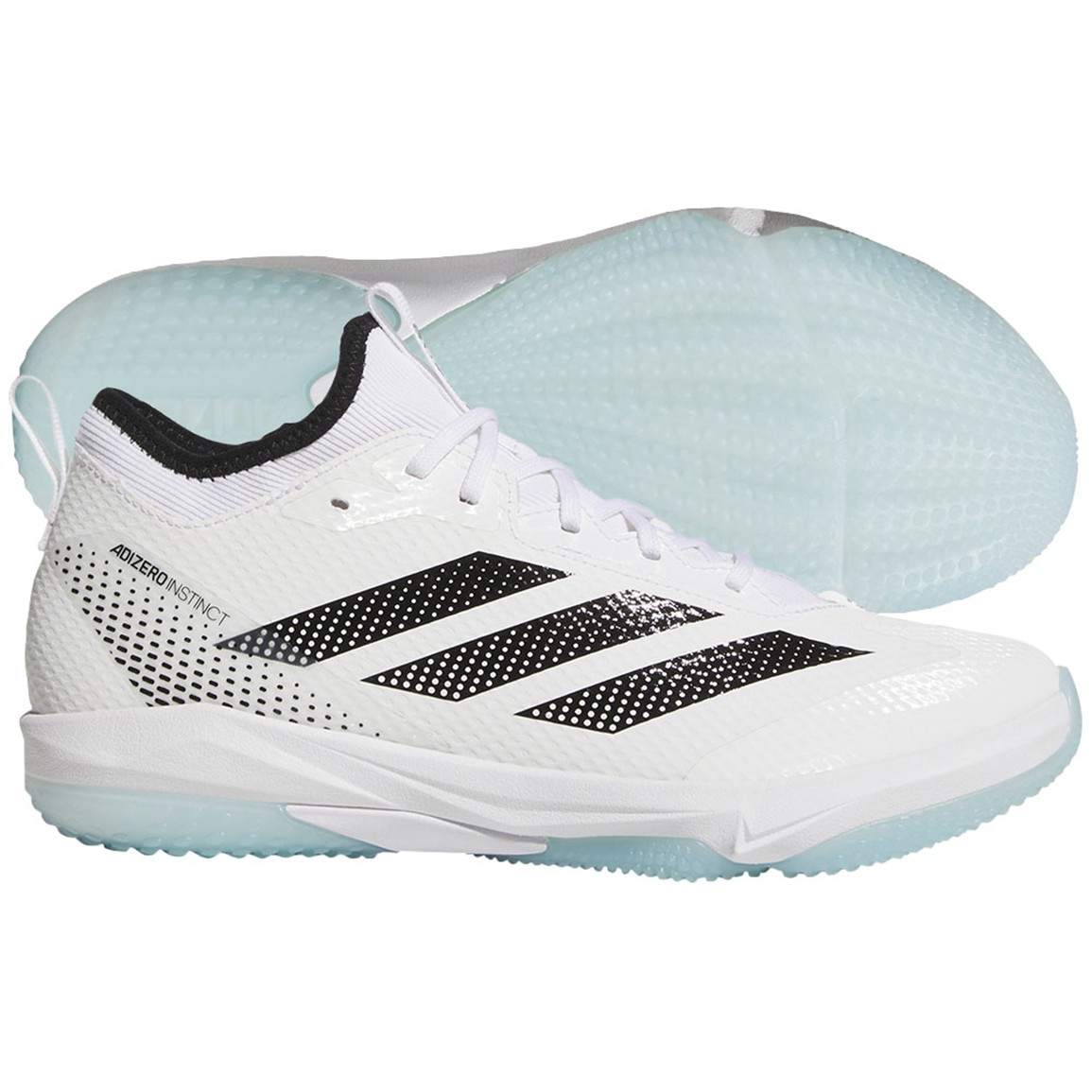 adidas adizero Instinct 2.0 Turf Softball Shoes, Size 8, White/Black