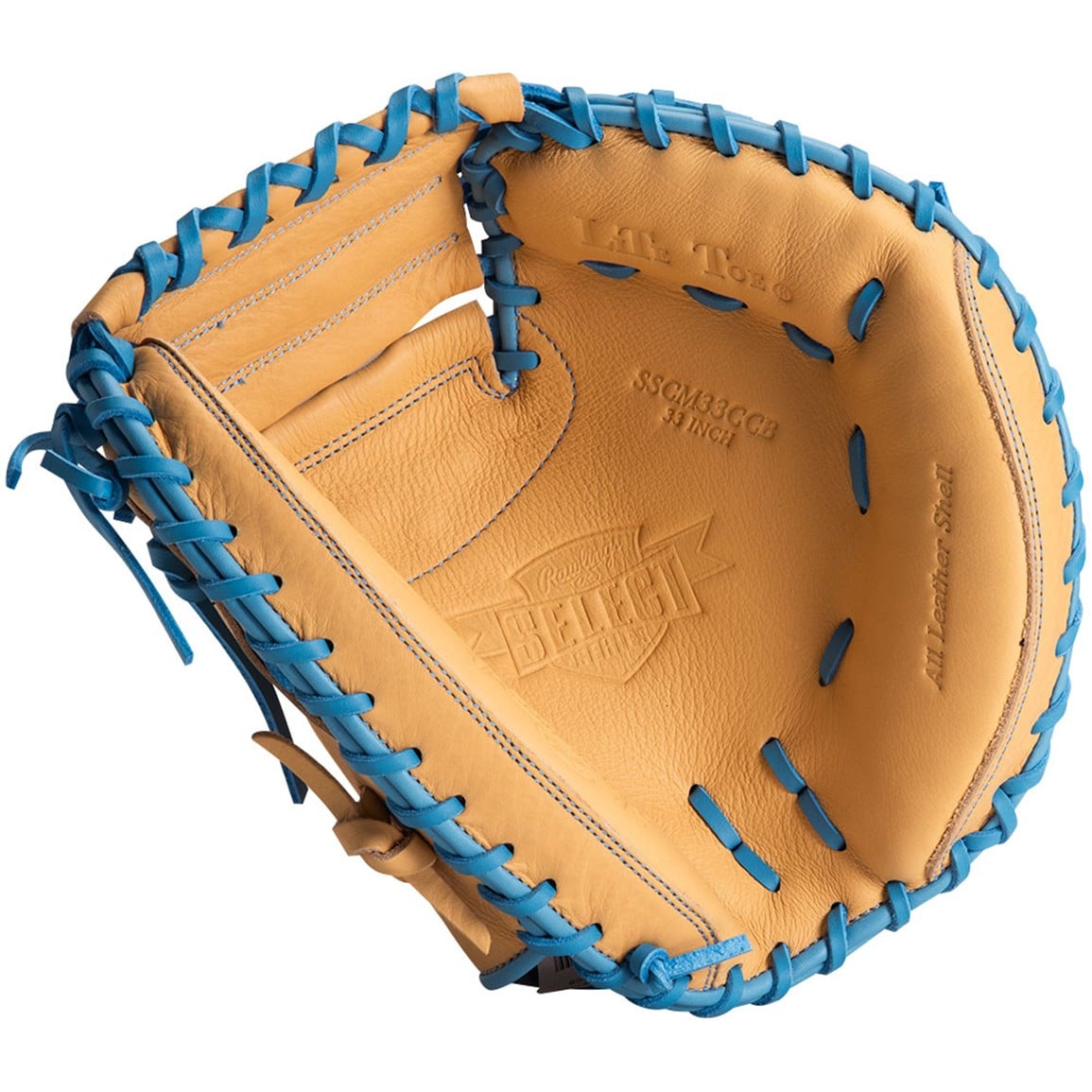 Rawlings SSCM33CCB — All-leather lacing detail