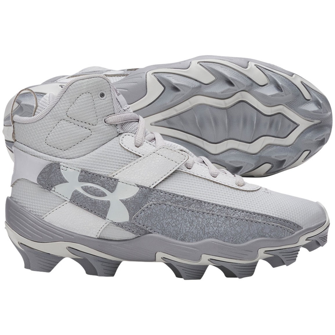 Under Armour Kids' Harper 10 RM Baseball Cleats, Size 2.5, Triple Grey