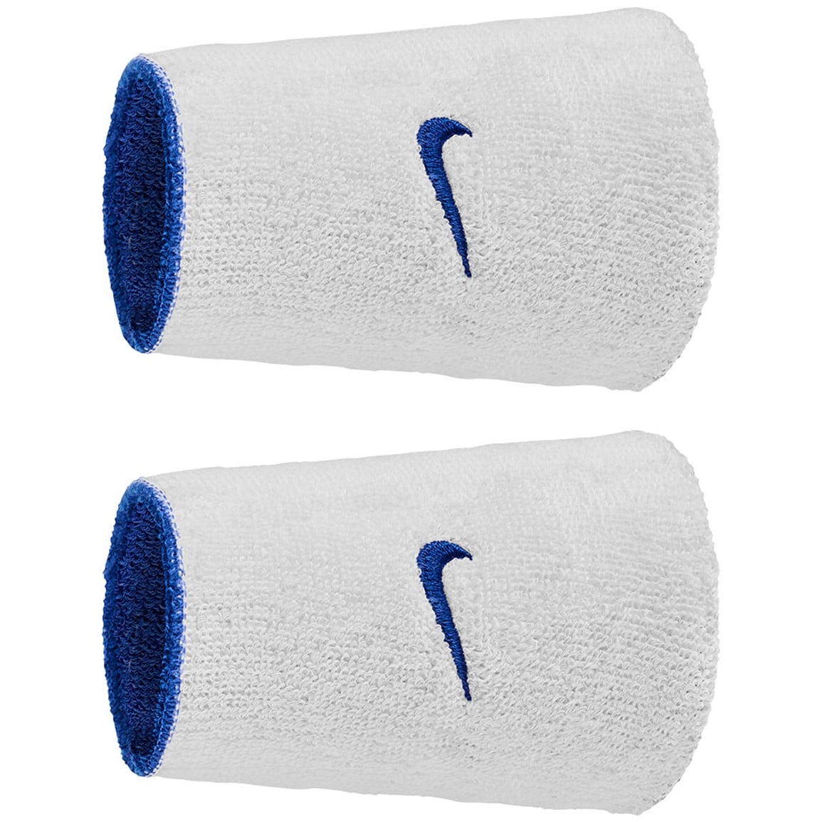 Nike Swoosh Classic Reversible Doublewide Wristbands - 2 Pack, Game Royal/White