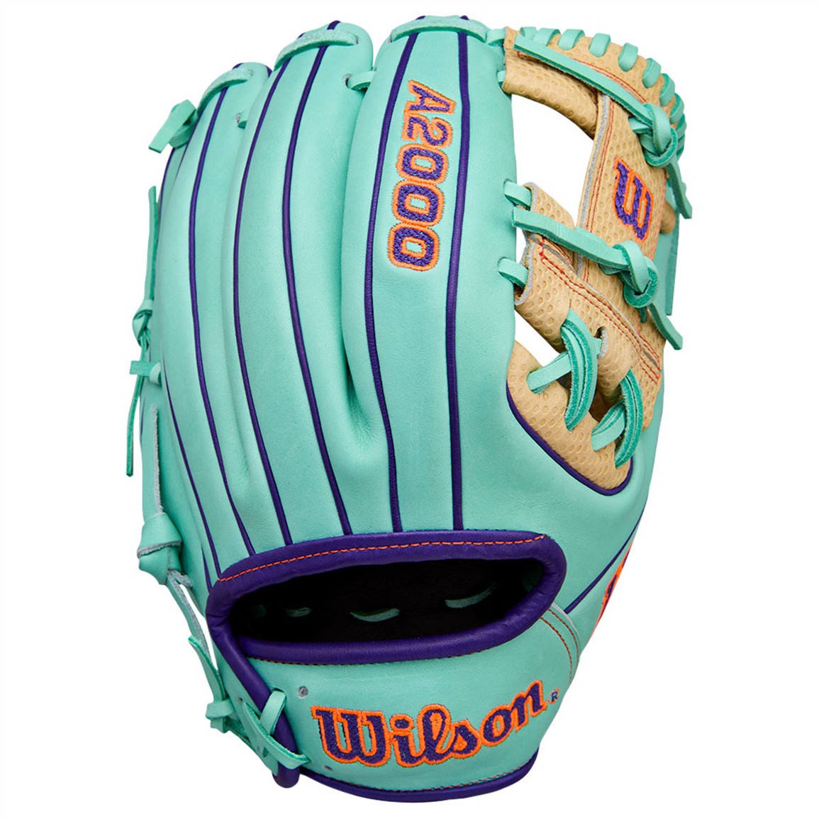 Wilson A2000 Spin Control — palm view showing dimpled leather texture