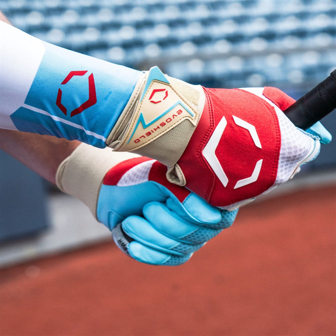 Evoshield Adult X SRZ Carbyne LE Batting Gloves w Strap | Play