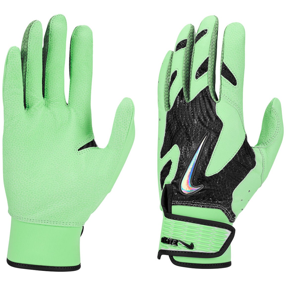 Nike Adult Alpha Elite 2.0 Batting Gloves, Men's, XL, Black/Vapor Green