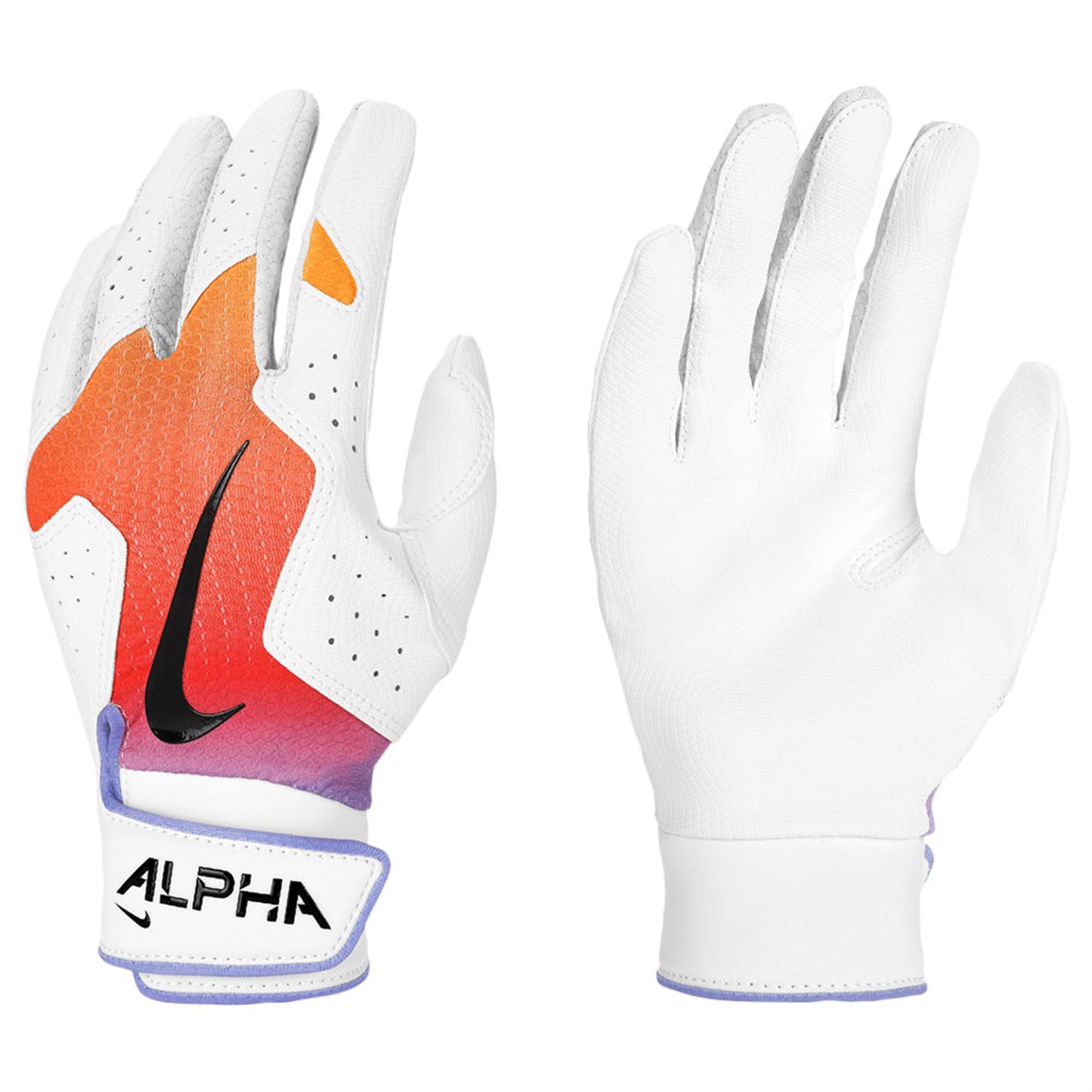 Nike Youth Alpha 2.0 Batting Gloves, Small, Multi/White/Black