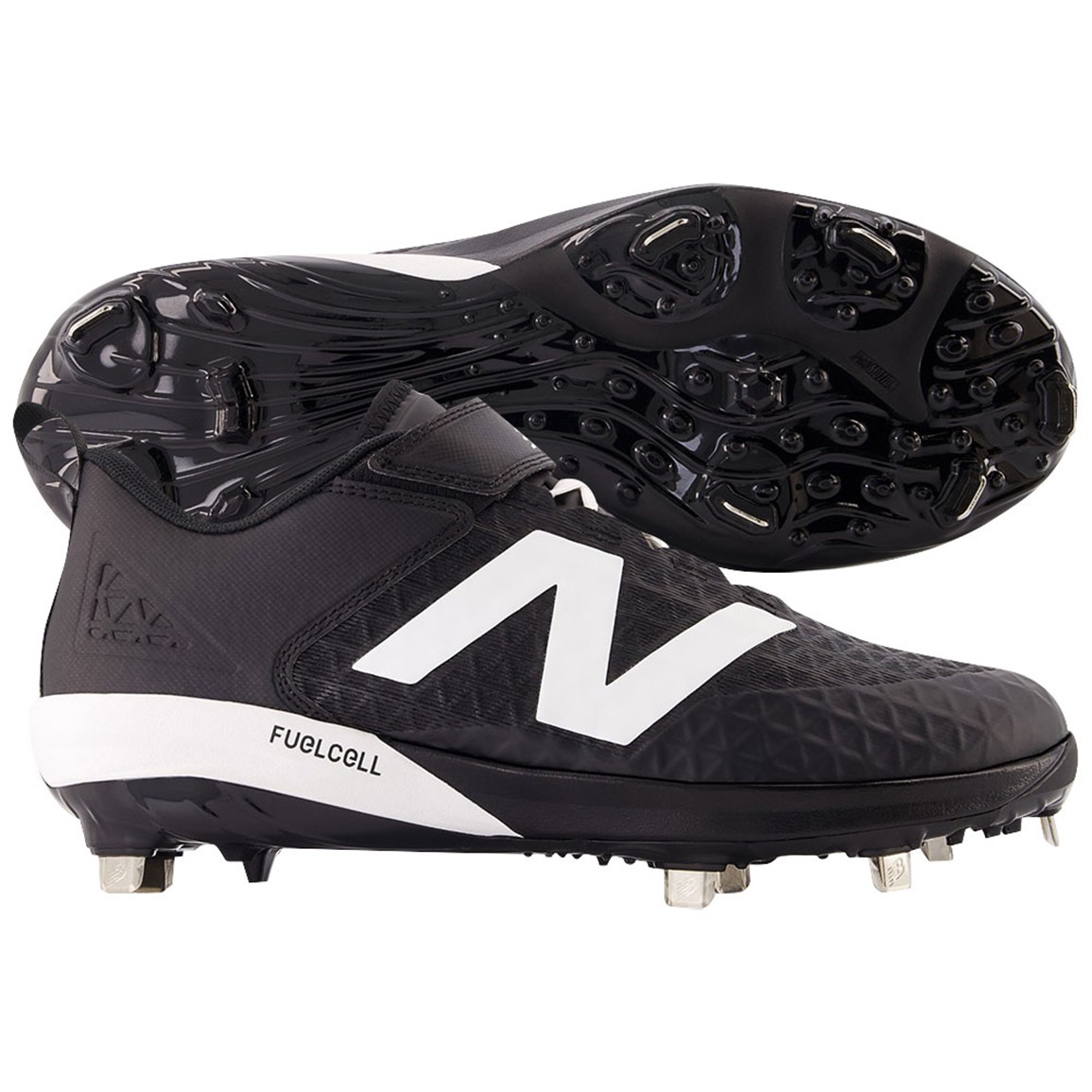 New Balance Men's FuelCell 4040 v8 Baseball Shoes - Black/White (Size 8.5)
