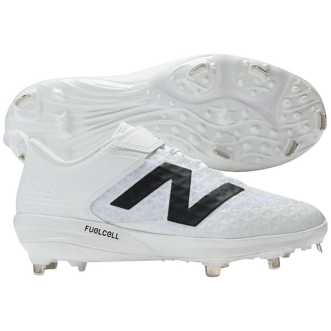 New Balance Men's FuelCell 4040 v8 Baseball Shoes - White/Black (Size 12 Wide)