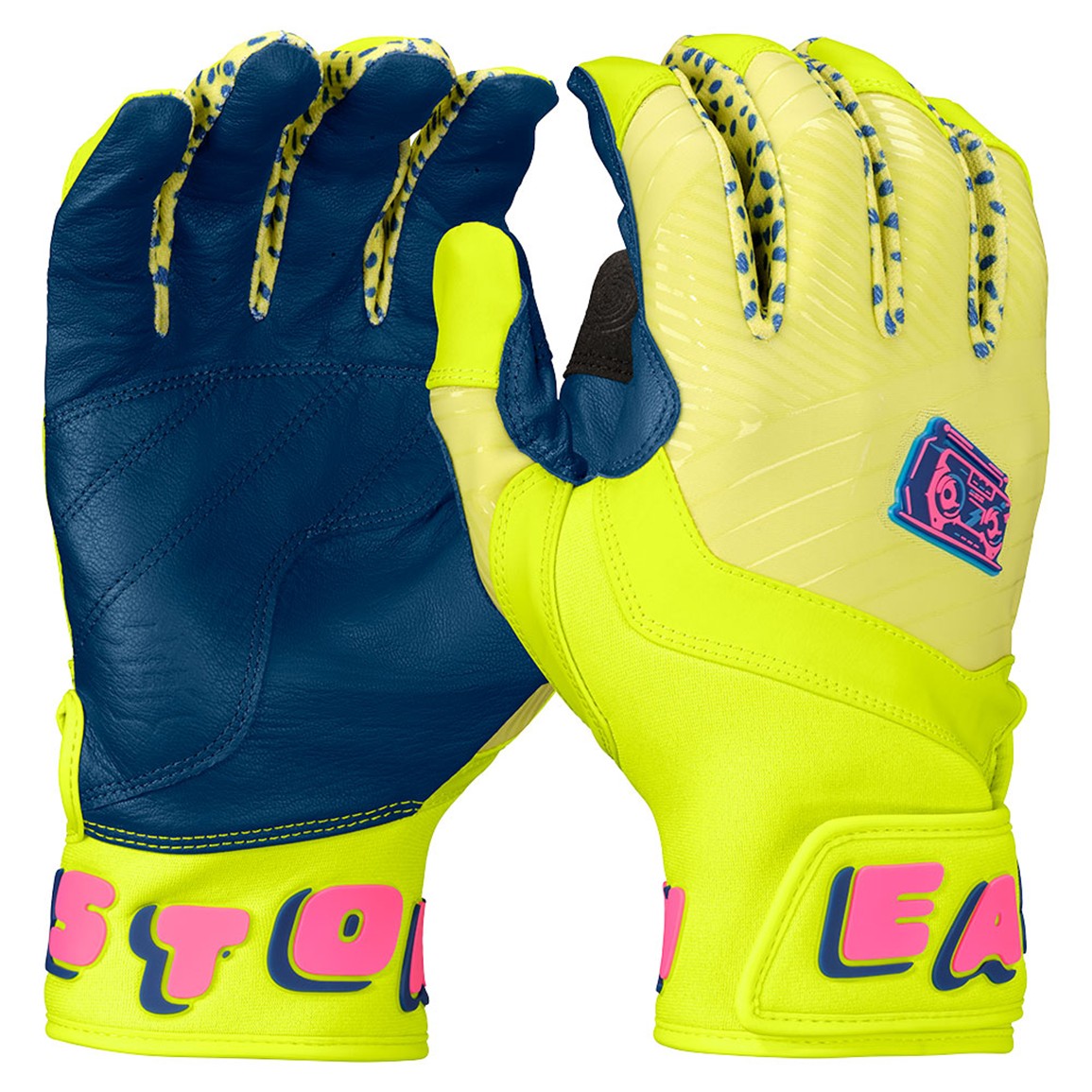 Easton Spring Break Neon Yellow/Pink Walk-Off Ethos Batting Gloves | Spring Break Collection