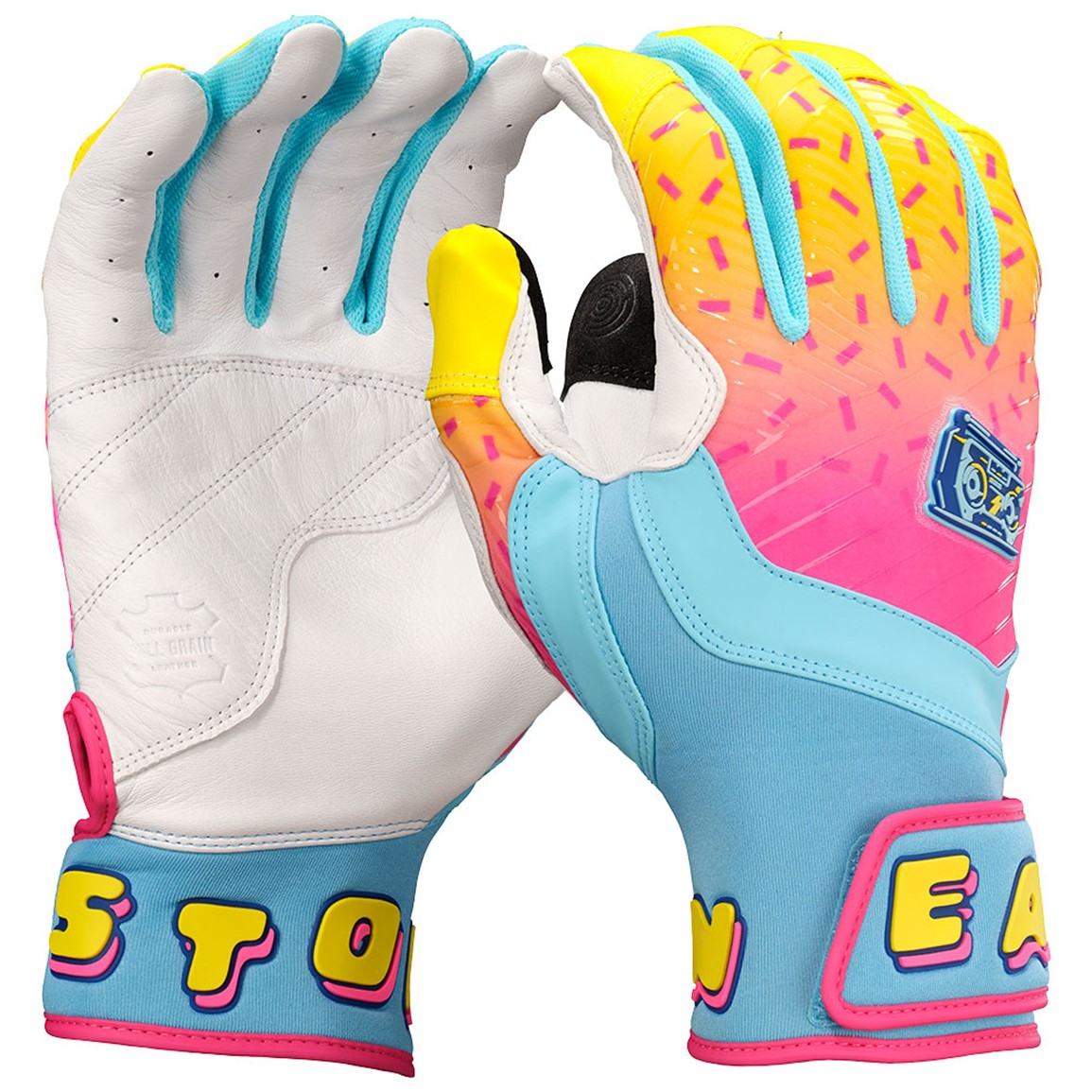Easton Youth Spring Break The Dub Walk-Off Ethos Batting Gloves, XL, Light Blue/Pink