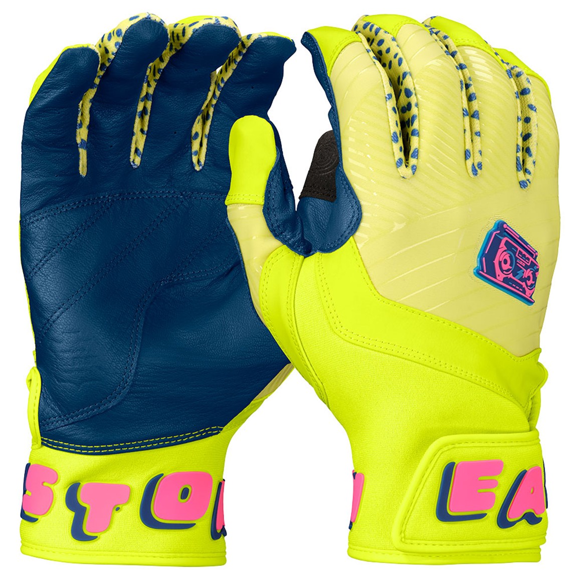 Easton Spring Break Neon Yellow/Pink Walk-Off Ethos Batting Gloves | Spring Break Collection