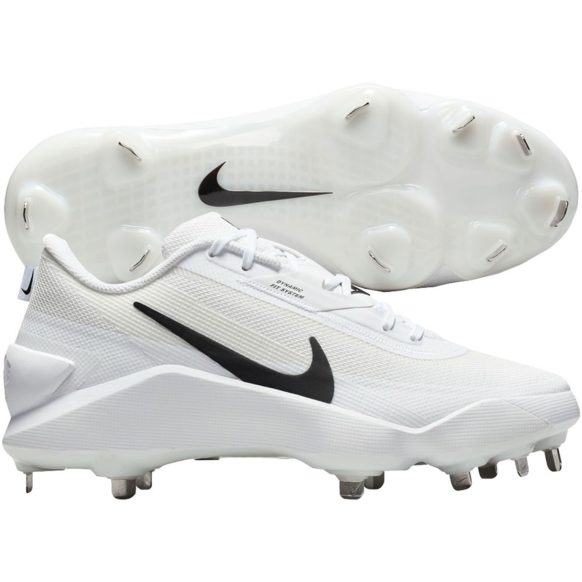 Nike Mens Diamond Showcase Metal - Baseball Shoes - White / Black Size 8.5
