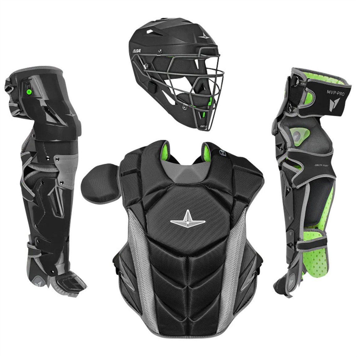 All-Star Youth MVP Pro Series Catcher's Set, Black/Graphite