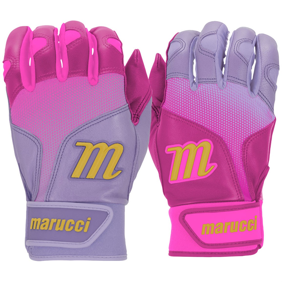 Marucci Youth Power Fade Batting Gloves, Large, Pink/Purple