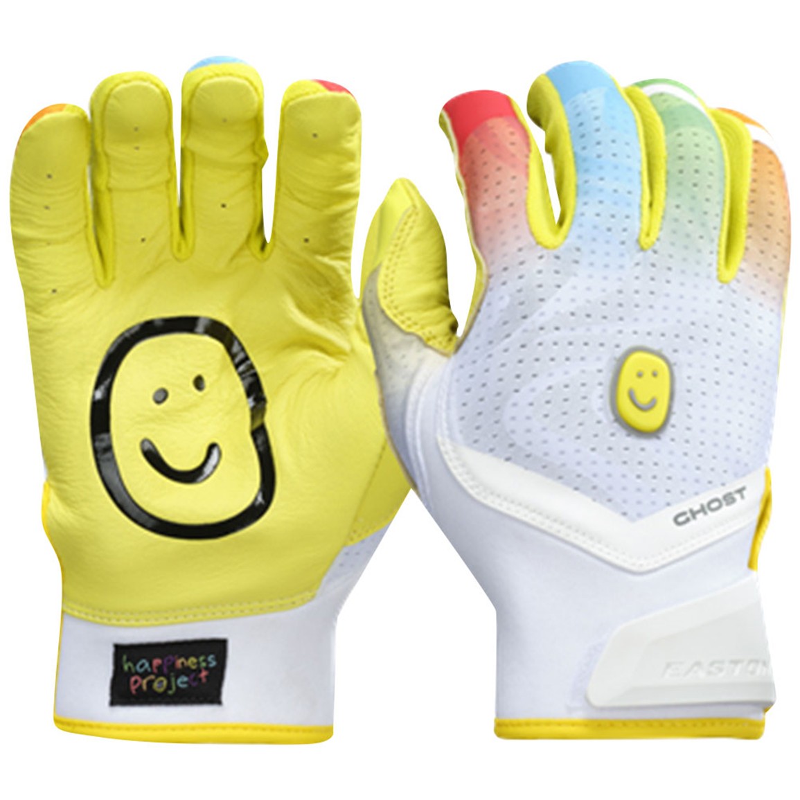 Easton x Happiness Project Ghost Ethos Fastpitch Batting Gloves, White