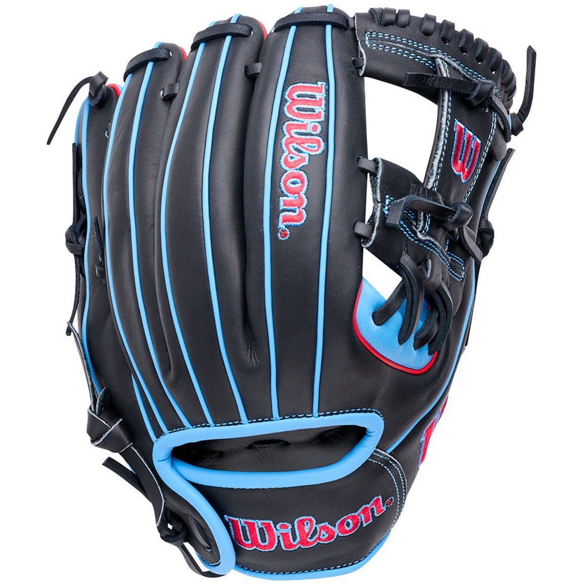 Wilson 11.5" DP15 Pedroia Fit A1000 Series Glove, Men's, Blue/Black/Red
