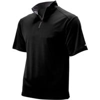 Badger Men's Short Sleeve 1/4-Zip Baseball Batting Jacket, Black/Grey