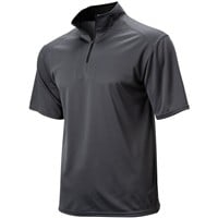 Badger Men's Short Sleeve 1/4-Zip Baseball Batting Jacket, Grey/Black