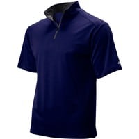 Badger Men's Short Sleeve 1/4-Zip Baseball Batting Jacket, Navy/Grey