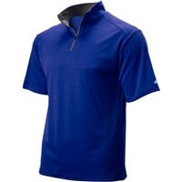Badger Men's Short Sleeve 1/4-Zip Baseball Batting Jacket, Royal/Grey