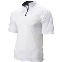 Badger Men's Short Sleeve 1/4-Zip Baseball Batting Jacket, White/Grey