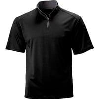 Badger Men's Short Sleeve 1/4-Zip Baseball Batting Jacket, Black/Grey