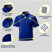 Badger Men's Short Sleeve 1/4-Zip Baseball Batting Jacket, Navy/Grey