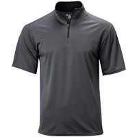 Badger Men's Short Sleeve 1/4-Zip Baseball Batting Jacket, Grey/Black