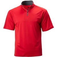 Badger Men's Short Sleeve 1/4-Zip Baseball Batting Jacket, Red/Grey