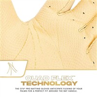 Franklin Youth CFX Pro Chrome Dip Batting Gloves, White/Gold