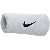 Nike Swoosh Doublewide Wristbands, White/Black