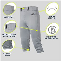 Rawlings Men's Launch Knicker Baseball Pant, White