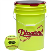 Diamond Official Fastpitch 12YSC Softballs With Bucket, 1-z