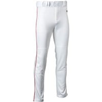 Rawlings Men's Launch Piped Baseball Pants, White/Scarlet